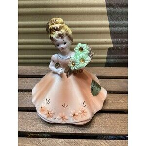 Vintage Mid-Century Josef Original November Birthday Topaz Figurine Flowers